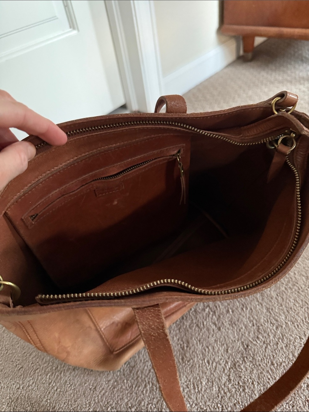 Madewell Brown Leather Crossbody Tote - Picture 5 of 5